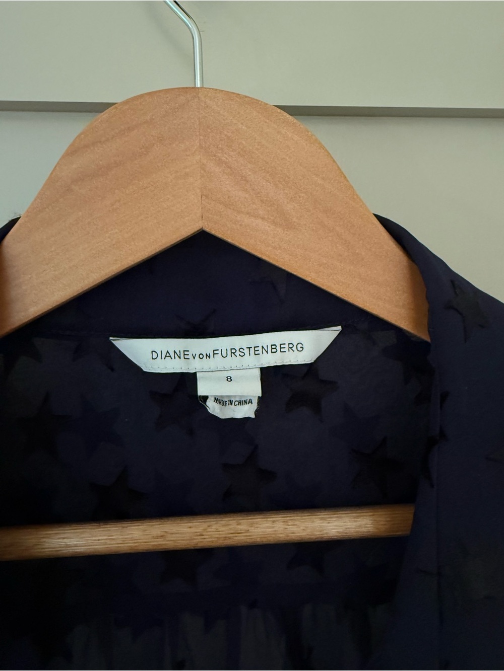 Diane von Furstenberg Lorelei Silk blend sheer navy black stars 4th of July 8 - Picture 3 of 8